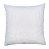 Hugo 20 x 20 Square Accent Throw Pillow, Embroidered Geometric Abstract Pattern, With Filler, White