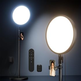 TODI Ring Light with Stand and Phone Holder Kit, 6500K Full-Screen Large Ring Light with Remote, 79" Professional Big Ring Light