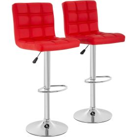 Modern Bar Stool Set of 2 Barstools Height Adjustable Counter Height Swivel Bar Stool PU Leather Bar Chairs Hydraulic Dining