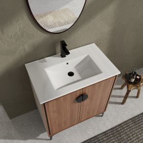 30 "Bathroom Vanity, 2 doors, Bathroom Cabinet Vanity Freestanding Cabinet Engineered Wood with sink