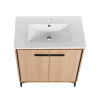 30 Inch Bathroom Vanity Base with basin, Storage Cabinet with Doors, Engineered Wood