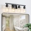 4-Lights Farmhouse Vanity Lights Fixture Rustic Bathroom Light Fixture Bathroom Sconce