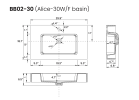 U063-ALICE72W-201 Alice 72" White Bathroom Vanity with Double Sinks and Open Shelf, Modern Wall Mounted Floating Bathroom Vanity