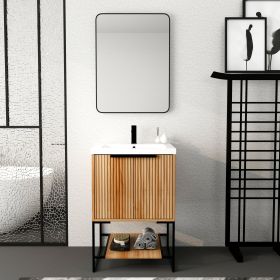 24 Inch Freestanding Bathroom Vanity With Resin Basin