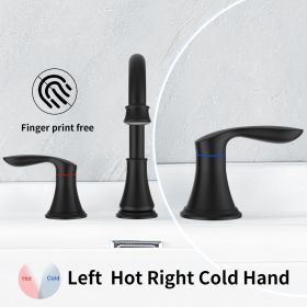 2-Handle 8 inch Widespread Bathroom Sink Faucet Matte Black Lavatory Faucet 3 Hole 360Â° Swivel Spout Vanity Sink Basin Faucets 3008B-MB[Unable to shi