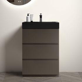 Alice 24" Gray Bathroom Vanity with Sink, Large Storage Freestanding Bathroom Vanity for Modern Bathroom