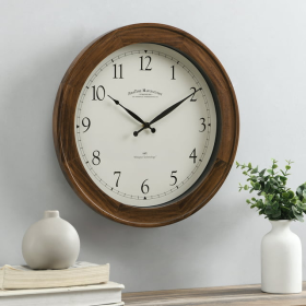 FirsTime & Co. Brown Garrison Whisper Wall Clock, Traditional, Analog, 16 x 2 x 16 in