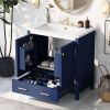 30" Blue Bathroom Vanity with Single Sink, Combo Cabinet Undermount Sink, Bathroom Storage Cabinet with 2 Doors and a Drawer, Soft Closing