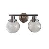 Bathroom Vanity Light Fixtures, 2-Light Black Wall Sconce Lighting Wall Lamp with Clear Glass Shade