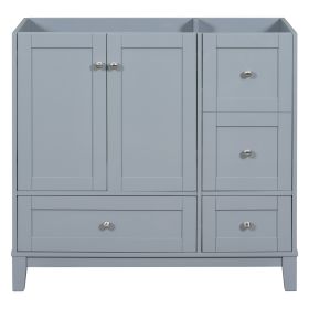 [Cabinet Only] 36" Bathroom Vanity-Grey Blue(Sink not included)