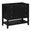 36" Bathroom Vanity without Sink, Cabinet Base Only, One Cabinet and three Drawers, Black