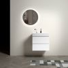 U005-Alice24-201 Alice 24" White Bathroom Vanity with Sink, Large Storage Wall Mounted Floating Bathroom Vanity for Modern Bathroom