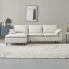 L-Shaped linen sectional sofa with right chaise,Beige