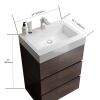 Alice 24" Walnut Bathroom Vanity with Sink, Large Storage Freestanding Bathroom Vanity for Modern Bathroom