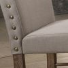 Leventis Side Chair (Set-2) in Cream Linen & Weathered Oak