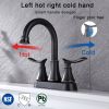 2-Handle 4-Inch Oil Rubbed Bronze Bathroom Faucet, Bathroom Vanity Sink Faucets with Pop-up Drain and Supply Hoses