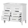 36'' Bathroom Vanity with Resin Sink Combo, Free Standing Single Vanity Set with Four Drawers, Solid Wood Frame Bathroom Storage Cabinet