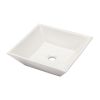 16"x16" Square White Ceramic Vessel Sink Countertop,Above Counter Bathroom Vanity Sink