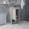 Jane Bathroom Vanity, Single Door Cabinet, Two Shelves -Light Gray