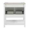 30-Inch White Bathroom Vanity with Ceramic Sink and Versatile Storage - Ideal for Small Bathrooms