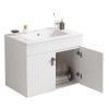 30" Bathroom Vanity with Metal Leg,with White Ceramic Basin,Two Soft Close Cabinet Doors, Solid Wood,Excluding faucets,white