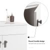 30" Bathroom Vanity with Metal Leg,with White Ceramic Basin,Two Soft Close Cabinet Doors, Solid Wood,Excluding faucets,white