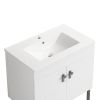 30" Bathroom Vanity with Metal Leg,with White Ceramic Basin,Two Soft Close Cabinet Doors, Solid Wood,Excluding faucets,white