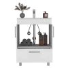 Velloc Single Bathroom Vanity, Double Door Cabinet, One Drawer -White