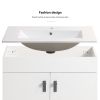 30" Bathroom Vanity with Metal Leg,with White Ceramic Basin,Two Soft Close Cabinet Doors, Solid Wood,Excluding faucets,white