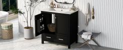 30" Black Bathroom Vanity with Single Sink, Combo Cabinet Undermount Sink, Bathroom Storage Cabinet with 2 Doors and a Drawer, Soft Closing