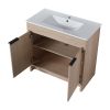 36 Inch Freestanding Bathroom Vanity with White Ceramic Sink & 2 Soft-Close Cabinet Doors (BVB02436PLO-F-BL9090B),W1286S00063