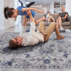 NAAR MARFI Collection 5X7 Blue/Silver/Oriental Non-Shedding Living Room Bedroom Dining Home Office Stylish and Stain Resistant Area Rug