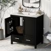 30" Black Bathroom Vanity with Single Sink, Combo Cabinet Undermount Sink, Bathroom Storage Cabinet with 2 Doors and a Drawer, Soft Closing