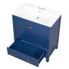 30" Blue Bathroom Vanity with Single Sink, Combo Cabinet Undermount Sink, Bathroom Storage Cabinet with 2 Doors and a Drawer, Soft Closing