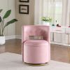 360Â° Swivel Accent Chair with Storage Function, Velvet Curved Chair with Gold Metal Base for Living Room, Nursery, Bedroom [Video]