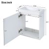 [Viedo]Contemporary 16" White Wall-Mounted Bathroom Vanity Combo Cabinet with Ceramic Basin - Ideal for Small Bathrooms