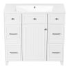 36" Bathroom Vanity Cabinet with Sink Top Combo Set,White,Single Sink,Shaker Cabinet with Soft Closing Door and Drawer