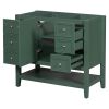 36" Bathroom Vanity without Sink, Cabinet Base Only, One Cabinet and three Drawers, Green