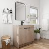 36 Inch Freestanding Bathroom Vanity with White Ceramic Sink & 2 Soft-Close Cabinet Doors (BVB02436PLO-F-BL9090B),W1286S00063