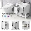 30" Bathroom Vanity with Sink Top, Bathroom Vanity Cabinet with Two Doors and One Drawer, MDF Boards, Solid Wood, One Package