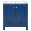 30" Blue Bathroom Vanity with Single Sink, Combo Cabinet Undermount Sink, Bathroom Storage Cabinet with 2 Doors and a Drawer, Soft Closing