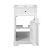 20" Bathroom Vanity with Sink, Bathroom Cabinet with Soft Closing Door, Storage Rack and Adjustable Shelve, White