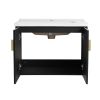 28 Inch Soft Close Doors Bathroom Vanity With Sink, For Small Bathroom(KD-Packing)