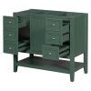 36" Bathroom Vanity without Sink, Cabinet Base Only, One Cabinet and three Drawers, Green