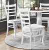 White Finish Dining Chairs Set of 2 Wooden Ladder-Back Casual Farmhouse Style Kitchen Dining Room Furniture