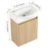 16 "Bathroom Vanity Sink Combo for Small Space, Modern Small Bathroom Vanity with Sink, Small Bathroom Sink Cabinet Set ,Oak