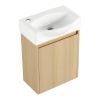 16 "Bathroom Vanity Sink Combo for Small Space, Modern Small Bathroom Vanity with Sink, Small Bathroom Sink Cabinet Set ,Oak