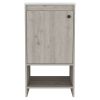 Jane Bathroom Vanity, Single Door Cabinet, Two Shelves -Light Gray