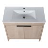 36 Inch Freestanding Bathroom Vanity with White Ceramic Sink & 2 Soft-Close Cabinet Doors (BVB02436PLO-F-BL9090B),W1286S00063