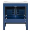 30" Blue Bathroom Vanity with Single Sink, Combo Cabinet Undermount Sink, Bathroom Storage Cabinet with 2 Doors and a Drawer, Soft Closing